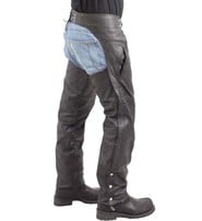 Unisex Leather Motorcycle Pocket Chaps - Special #C2100SP