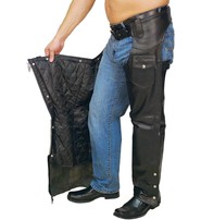 Jamin Leather Premium Black Leather Chaps w/Zip Out Lining #C236ZZK