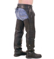 Unisex Premium Leather Chaps w/Snap Out Lining #C5077SPK