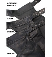 Unisex Premium Leather Chaps w/Snap Out Lining #C5077SPK