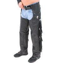 Jamin Leather® Buffalo Leather Chaps w/Fringe & Conchos #C701CFB