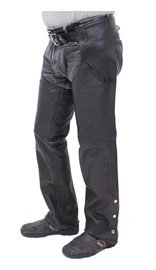 Unik Premium Buffalo Leather Chaps w/Slash Pockets #C7102PK (2X-5X)