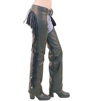 Unik Women's Leather Chaps w/Rear Fringe #C766F