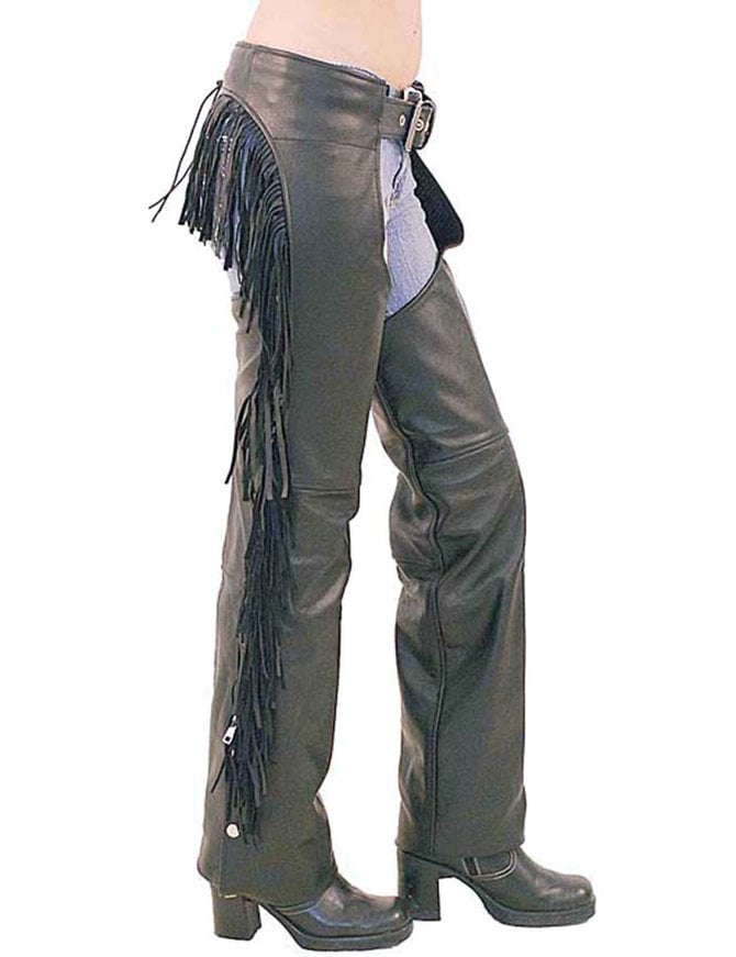 Unik Women's Leather Chaps w/Rear Fringe #C766F