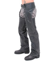 Jamin Leather® Premium Ultra Premium Leather Zip Pocket Chaps w/Stitching #C909ZSWK