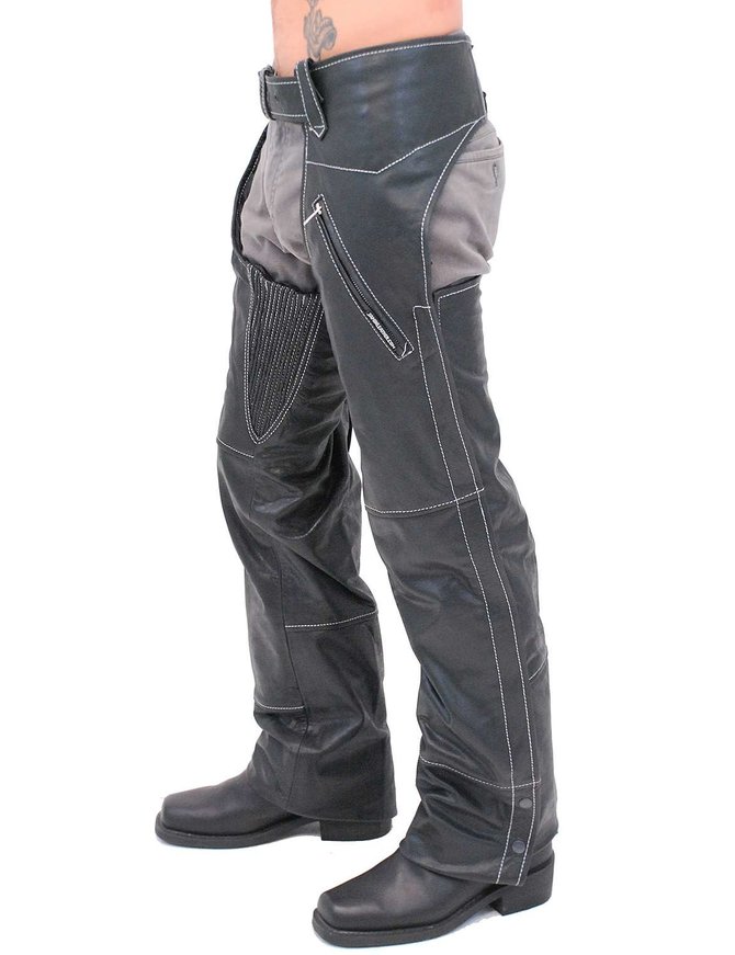 Premium Heavy Gray Vintage Deep Pocket Chaps #CA7203PGY - Jamin