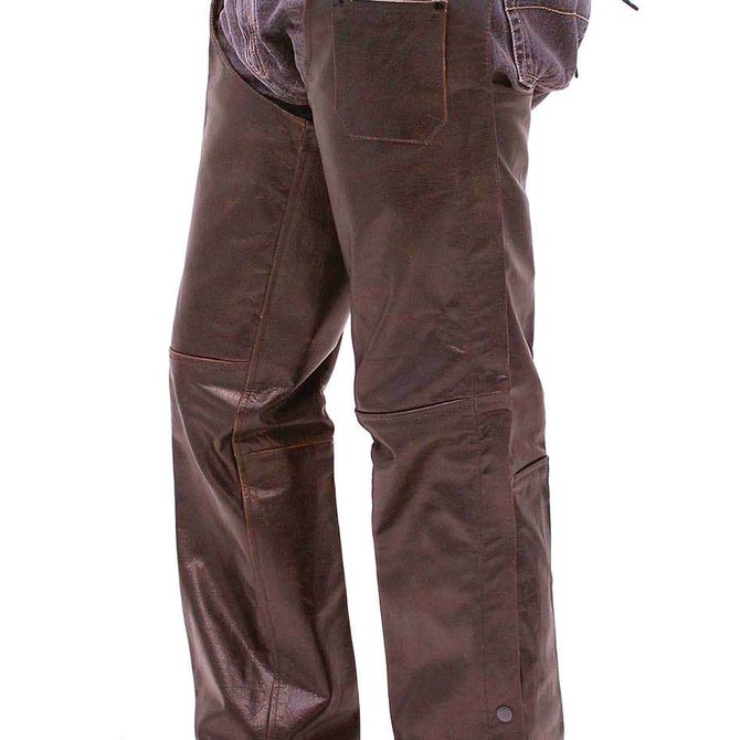 Heavy Retro Dark Brown Leather Pants #MP762N - Jamin Leather™