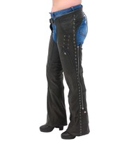 Milwaukee Eyelet Trim Stretch Thigh Ultra Premium Leather Chaps w/Zip Pocket #CL6535EYEK