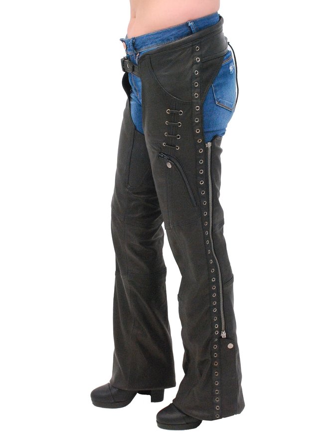 Mens or Ladies Unisex Brown Naked Leather Chaps with 