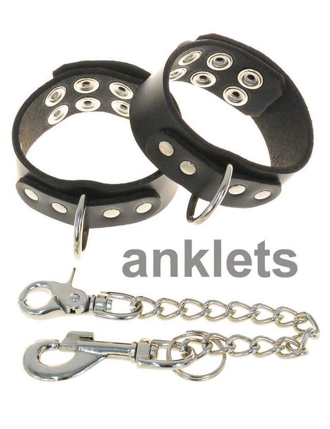 Jamin Leather Anklet Set w/Chain #D503AC
