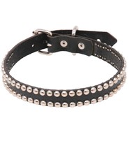 Made in USA Heavy Leather Studded Dog Collar #DC11S2K