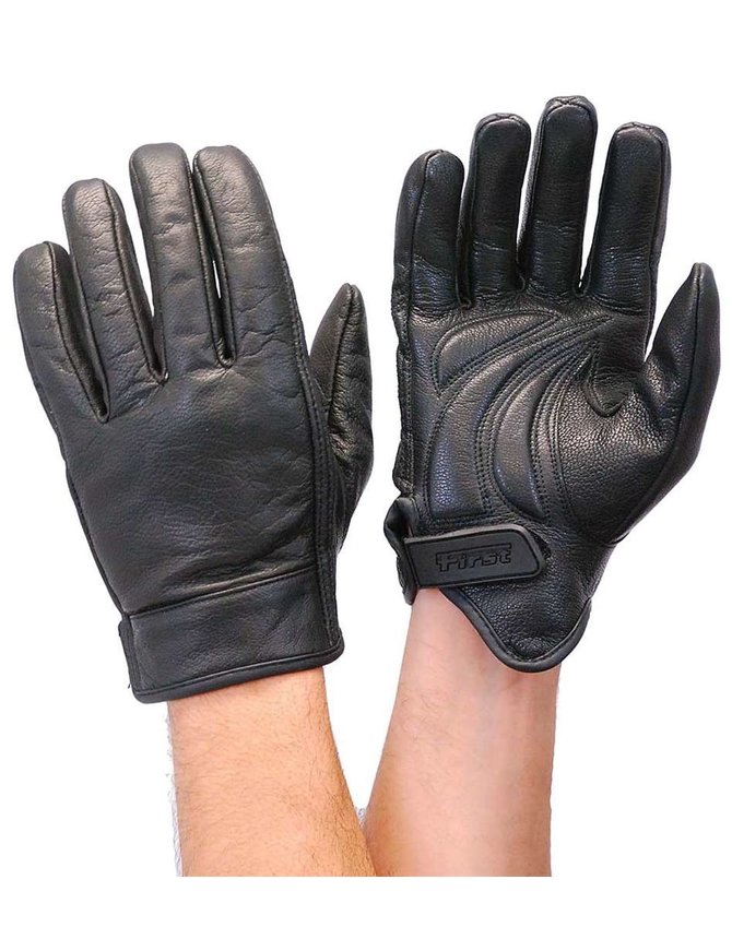 First MFG Premium First Classics Motorcycle Gloves w/Gel Pads #G132GELK