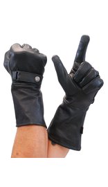 First MFG Leather Gloves Long Cuff Premium Motorcycle Gauntlet #G2160GK