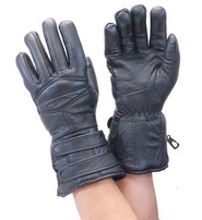 Black Leather Gauntlet Glove #G400K