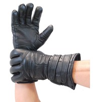 Black Leather Gauntlet Glove #G400K