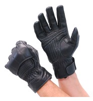 Unik Women's Black Leather Padded Riding Gloves w/Cell Phone Fingertips #G81690K