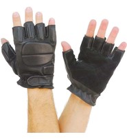 Ultra Premium Leather Gel Padded Fingerless Gloves #G884GEL