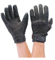 Leather and Denim Gloves w/Touch Screen Fingertips, Hard Knuckles and Venting #GC2020VK