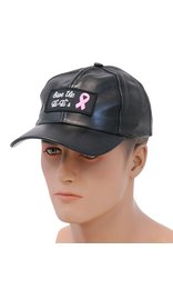 Save The Ta-Ta's Pink Ribbon Leather Baseball Cap #H44TATA