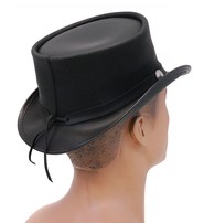 Made in USA Buffalo Nickel Black Leather Top Hat #H56501BUFK