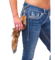 Jamin Leather® Genuine Red Fox Tail Key Ring w/Claw Clip #KC575FOX