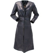 Jamin Leather Extra Long Lambskin Leather Trench Coat for Women #L14020LL