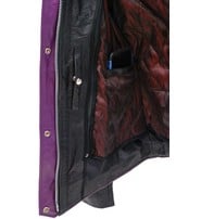 Jamin Leather® Genuine Bone & Purple Fringe Leather Jacket #L1616FBPUR