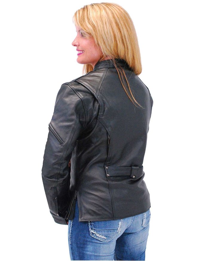 Women's Vented Leather Scooter Jacket #L1924VZK