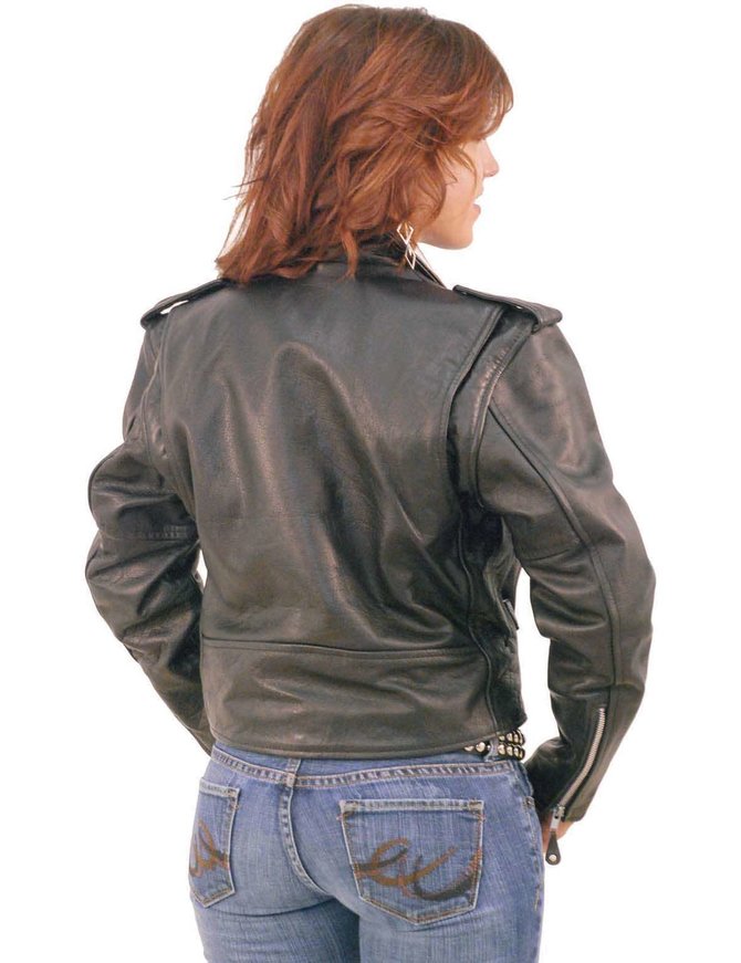 Jamin Leather® Ladies Cropped Leather Motorcycle Jacket #L200