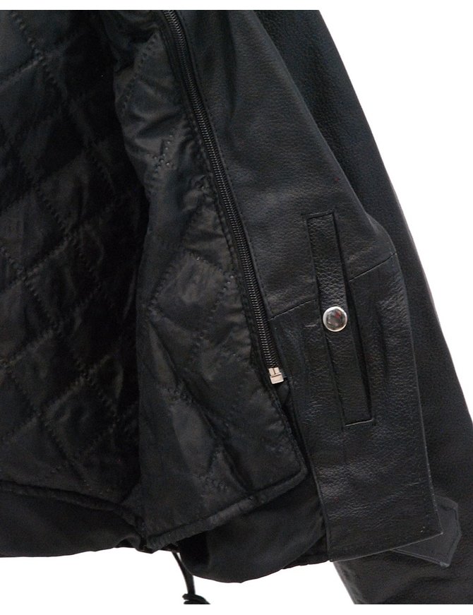 Jamin Leather® Crop Leather Motorcycle Jacket w/Zip Out & Side Lace #L201LK