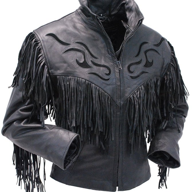Womens Cut Edge Brown Leather Fringe Western Jacket #LA21488FN