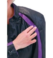 Purple Wings Leather Motorcycle Jacket for Women #L5208PUR