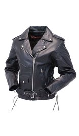 Jamin Leather® Ladies Leather Motorcycle Jacket w/Zip Out Lining #L52LZ