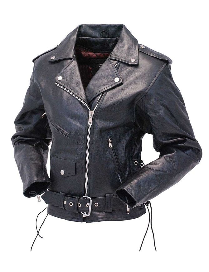 Jamin Leather® Ladies Leather Motorcycle Jacket w/Zip Out Lining #L52LZ