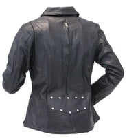 Jamin Leather® Long Body Women's Motorcycle Jacket w/Vents #L6167VZK