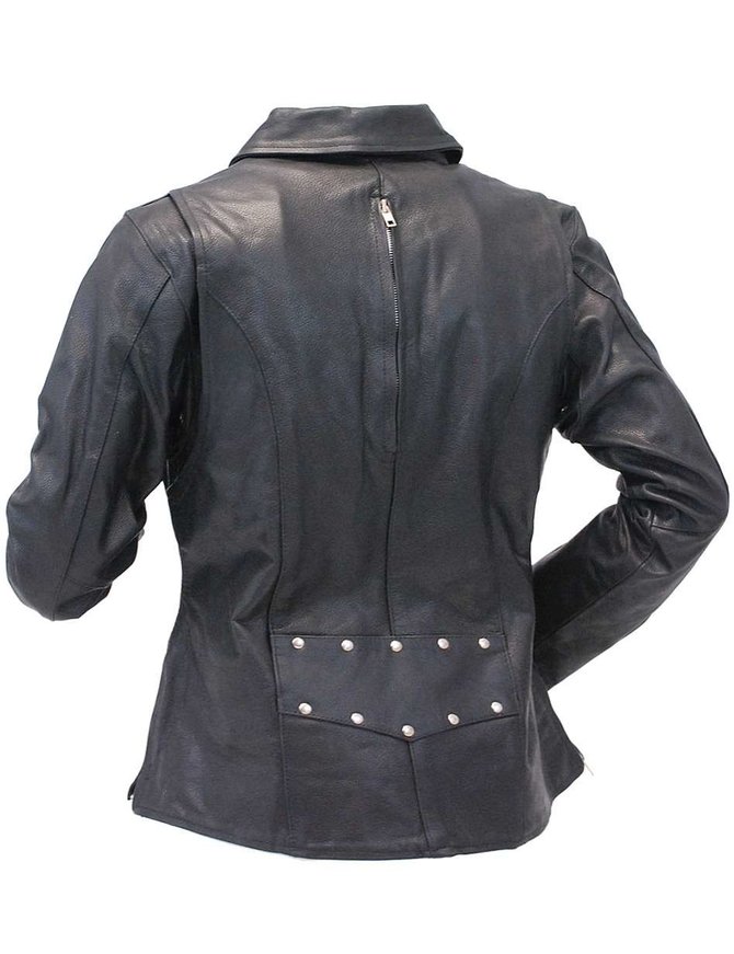 Jamin Leather® Long Body Women's Motorcycle Jacket w/Vents #L6167VZK