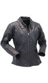 Jamin Leather® Long Body Women's Motorcycle Jacket w/Vents #L6167VZK