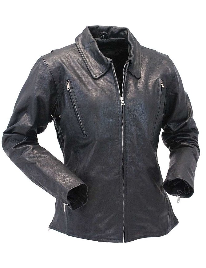 Long Body Women's Motorcycle Jacket w/Vents #L6167VZK - Jamin Leather®