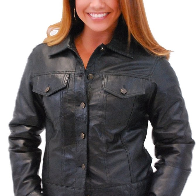 Ladies Cropped Leather Jacket w/Fringe #L205FB - Jamin Leather®