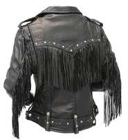 Jamin Leather® Ladies Stud & Fringe Leather Jacket #L9028ZSFK