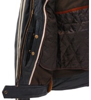 Unik Women's Vintage Brown w/Tan Stripe Vented Racer Jacket #LA581VZN