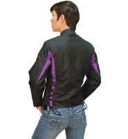 Purple Trim Nylon Motorcycle Jacket for Women #LC44317PUR