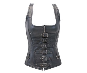 Women Destiny Underbust Corset Buckle Leather Corset - GA-WS-90059953