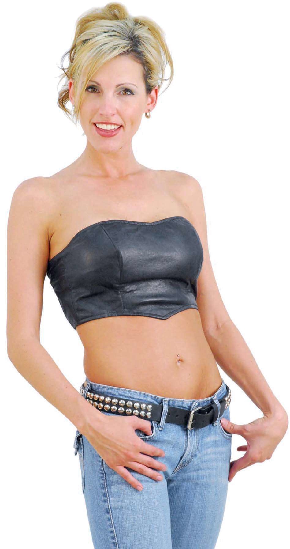 Strapless Leather Bustier Top #LH2084K - Jamin Leather®