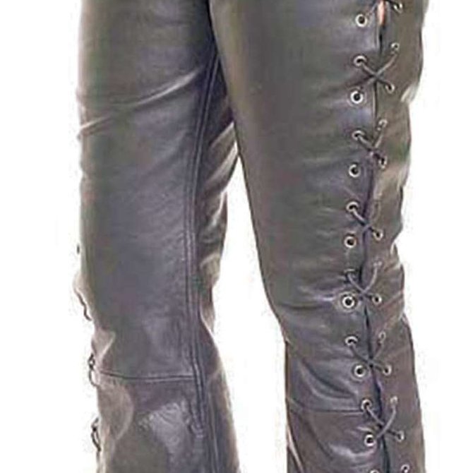 Side Lace Leather Pants for Women #LP2110L