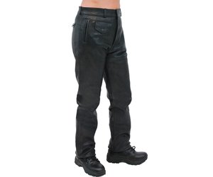 lace up leather biker jeans