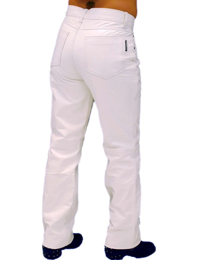 Jamin Leather White Leather Pants for Women #LP710W