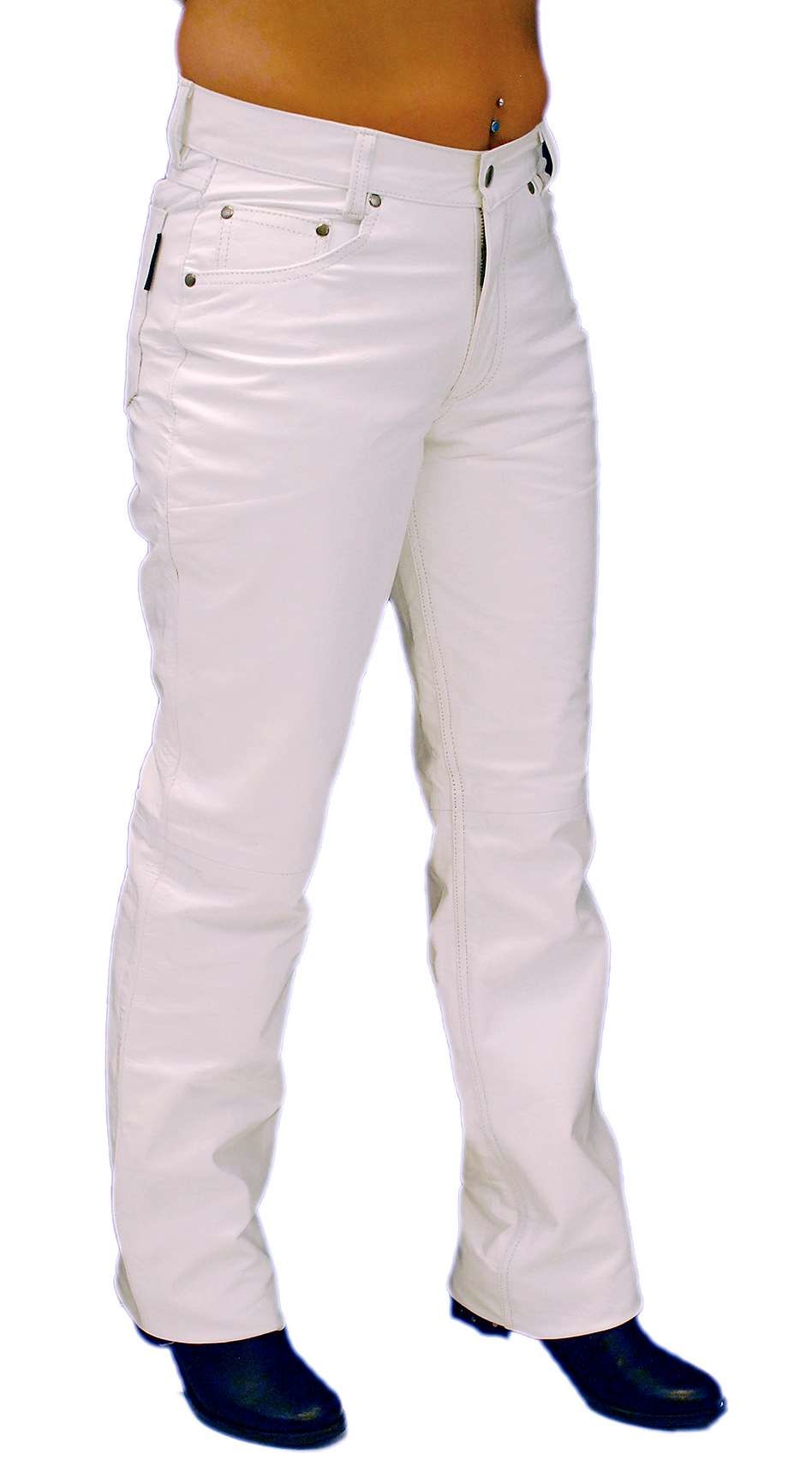 White Leather Pants for Women #LP710W - Jamin Leather™