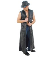 Jamin Leather® Extra Long Sleeveless Leather Trench Coat #M1008TK