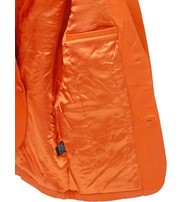 Mango/Orange Two Button Lambskin Leather Blazer #M1121BTO